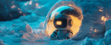 IA bot in an igloo. Ia generated